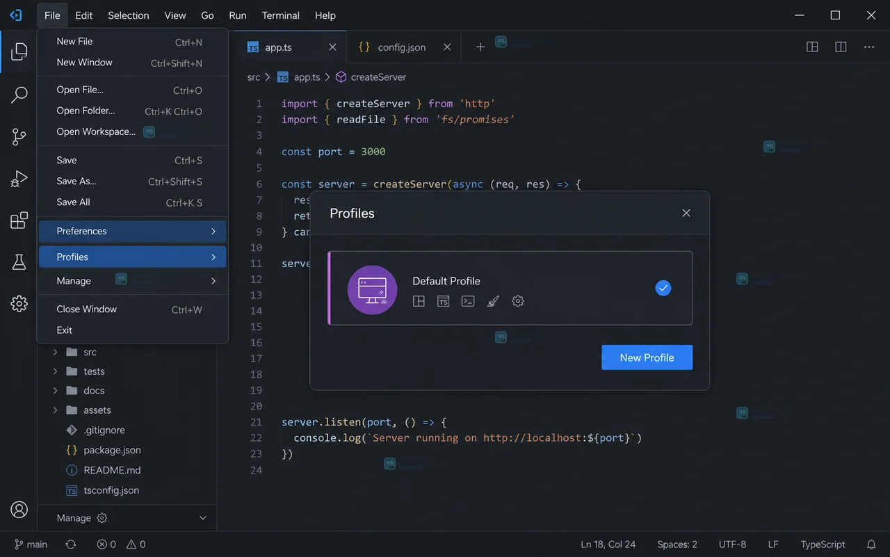 VS Code 怎么用 Profiles 隔离不同项目的扩展配置