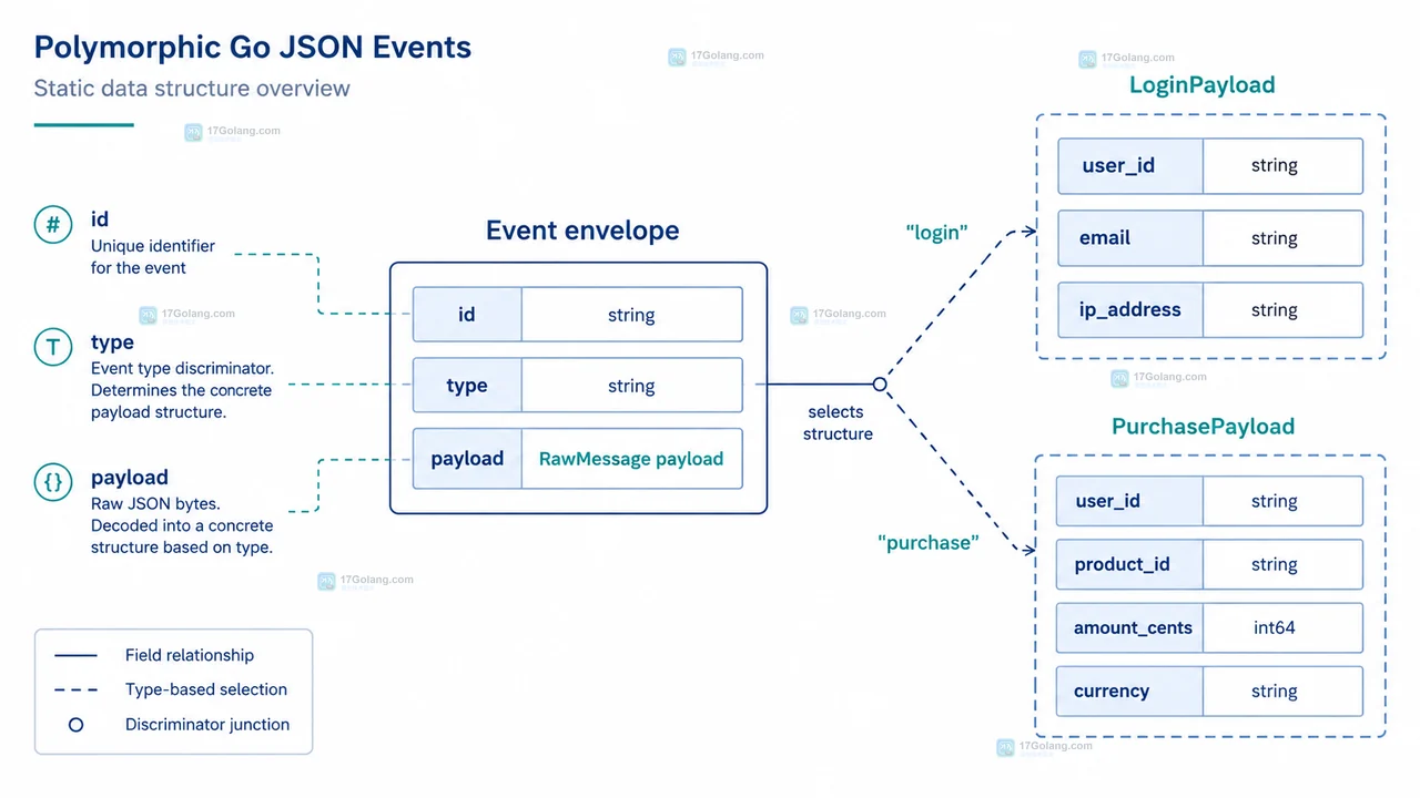 Go json.RawMessage 怎么延迟解析多种事件体