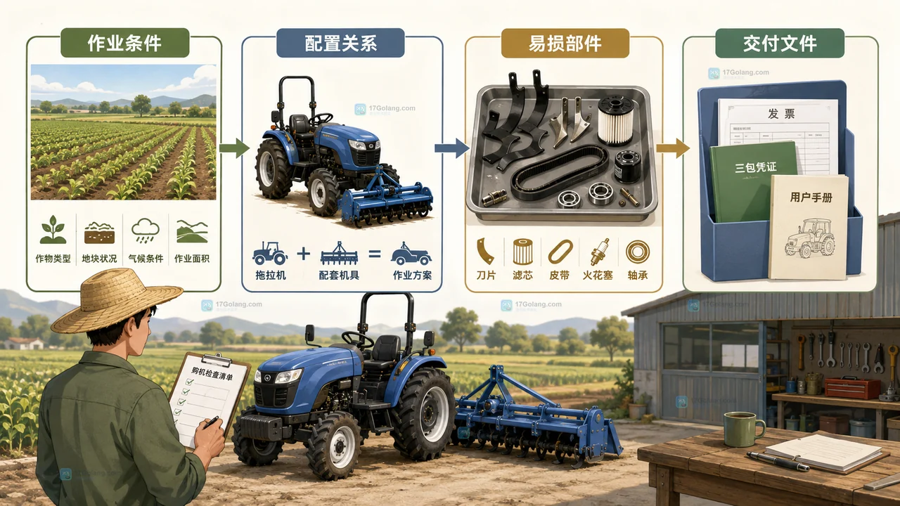 小型农场采购农机前怎么核对售后和配件供应