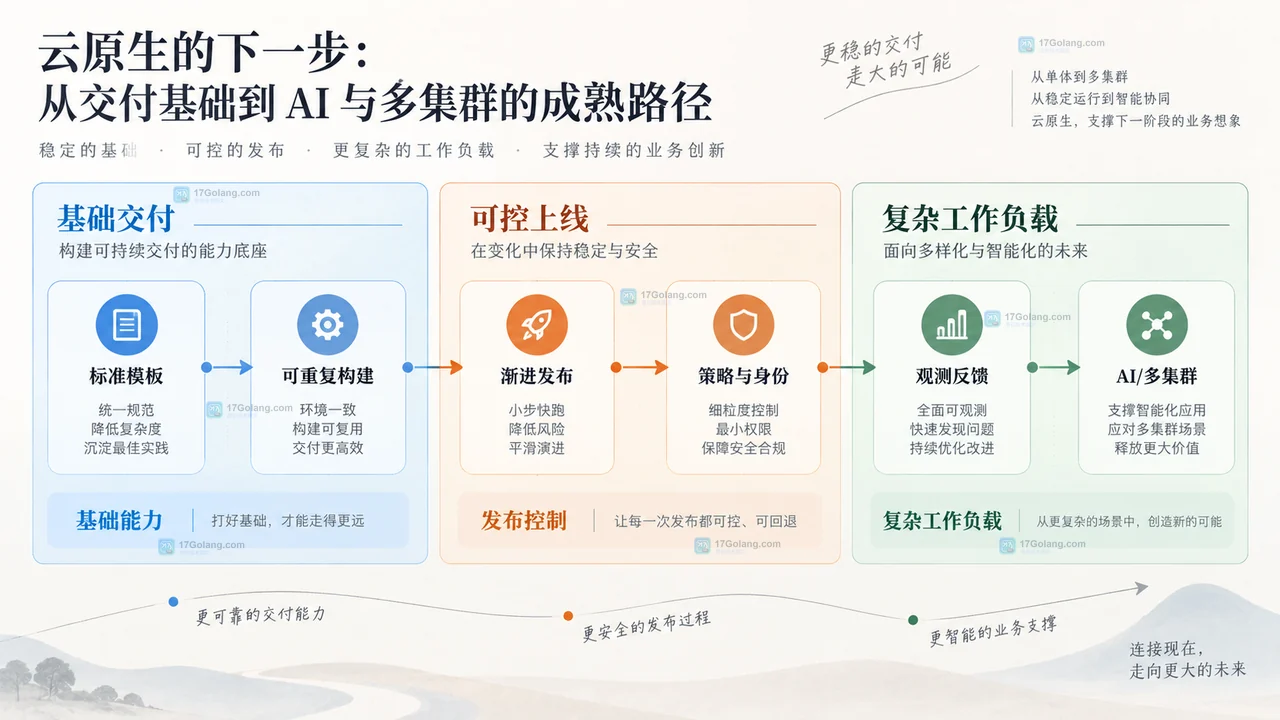 CNCF 2026 云原生交付中的平台标准化、应用发布、安全策略与可观测性关系图