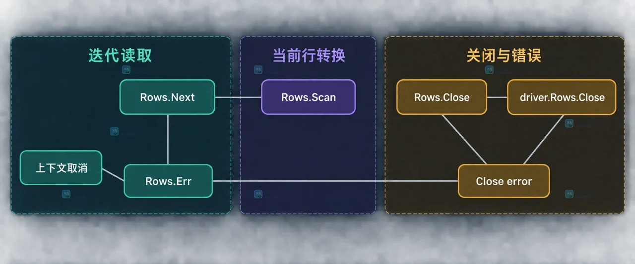 Go rows.Close 调用后 Err 还能不能发现驱动错误