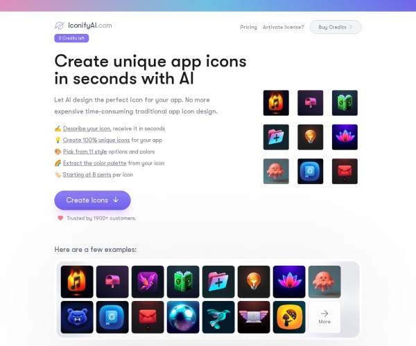 IconifyAI：AI驱动的APP图标生成器，支持11种风格与高清下载