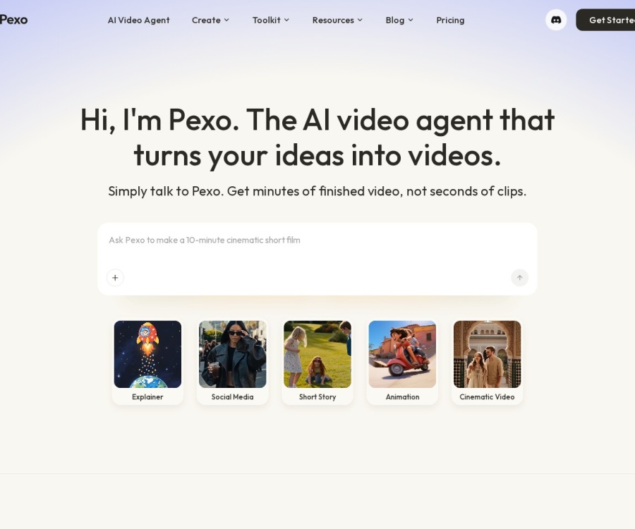 Pexo AI视频创作Agent评测：零门槛自然语言交互，全自动生成2分钟完整成片
