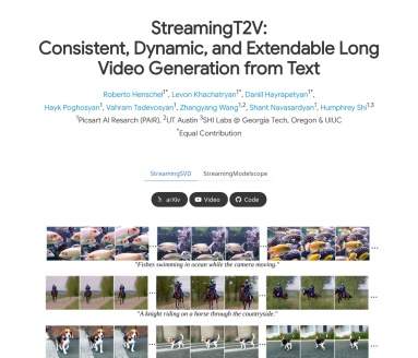 StreamingT2V：AI长视频生成技术，突破时长极限
