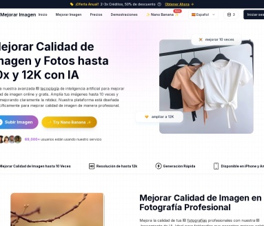 Mejorar ImagenAI图片增强器：10倍放大，提升清晰度，支持12k分辨率