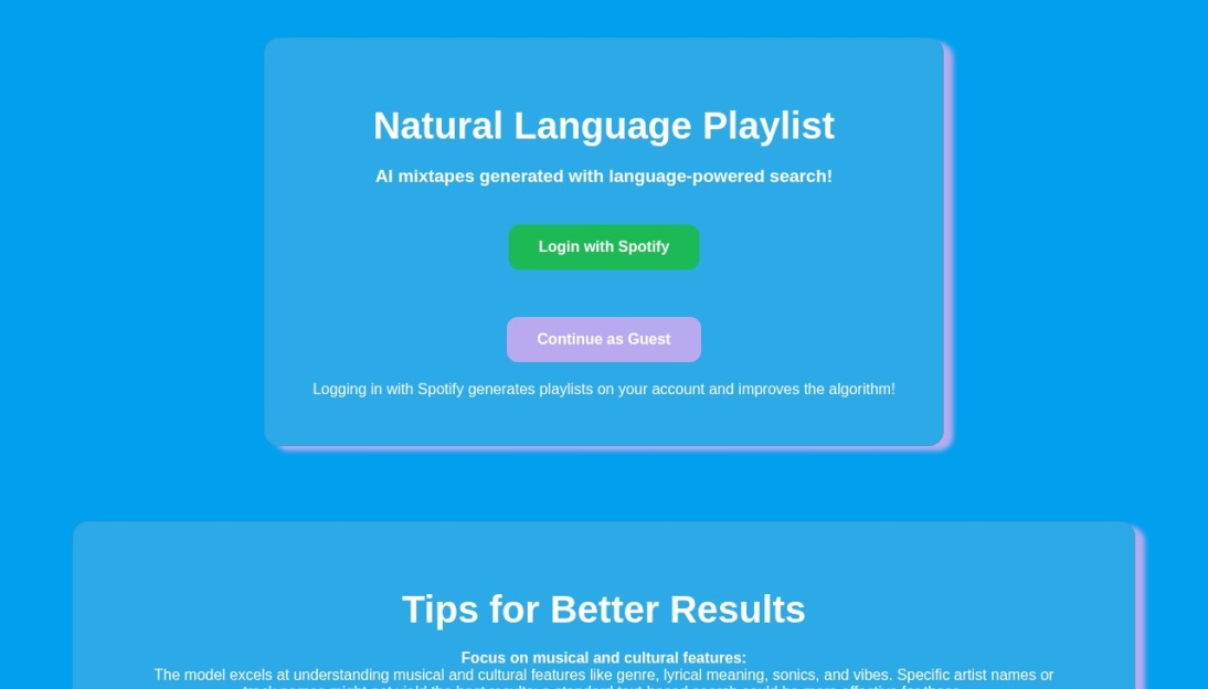 Natural Language Playlist