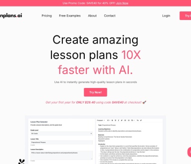 LessonPlans.ai：教师专用AI课程计划生成器，快速高效