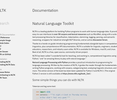 NLTK：Python自然语言处理工具包的全面指南