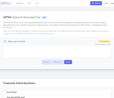 GPTKit AI文本检测工具：免费检测ChatGPT生成内容