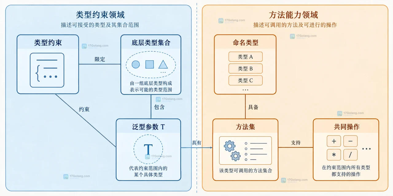 Go 泛型约束里为什么不能直接写所有方法调用