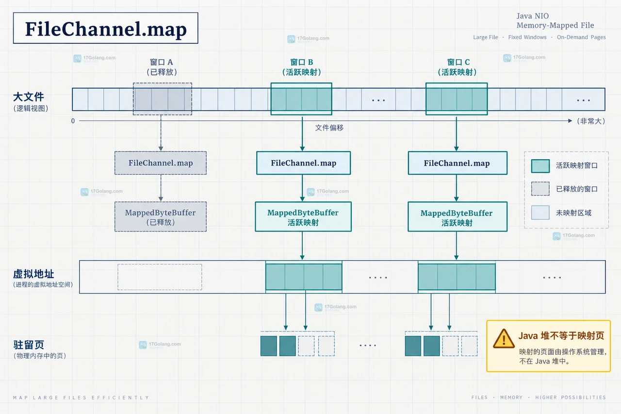 Java NIO FileChannel 映射文件过大时怎么控制内存占用