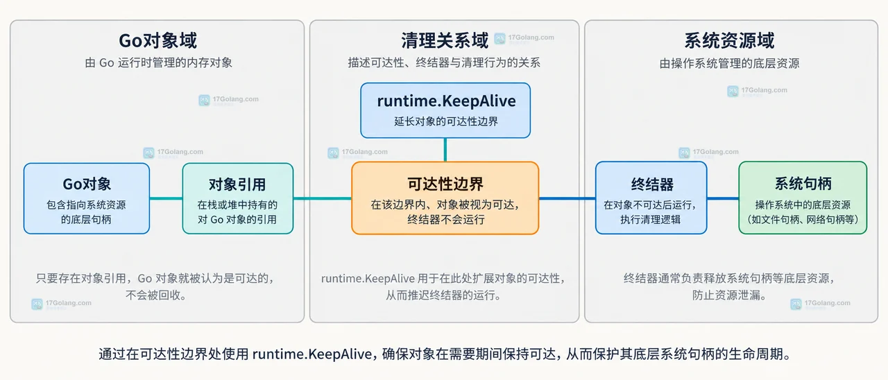 Go runtime.KeepAlive 为什么能保护底层句柄生命周期