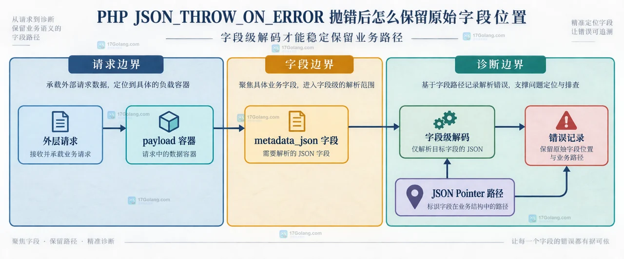 PHP JSON_THROW_ON_ERROR 抛错后怎么保留原始字段位置
