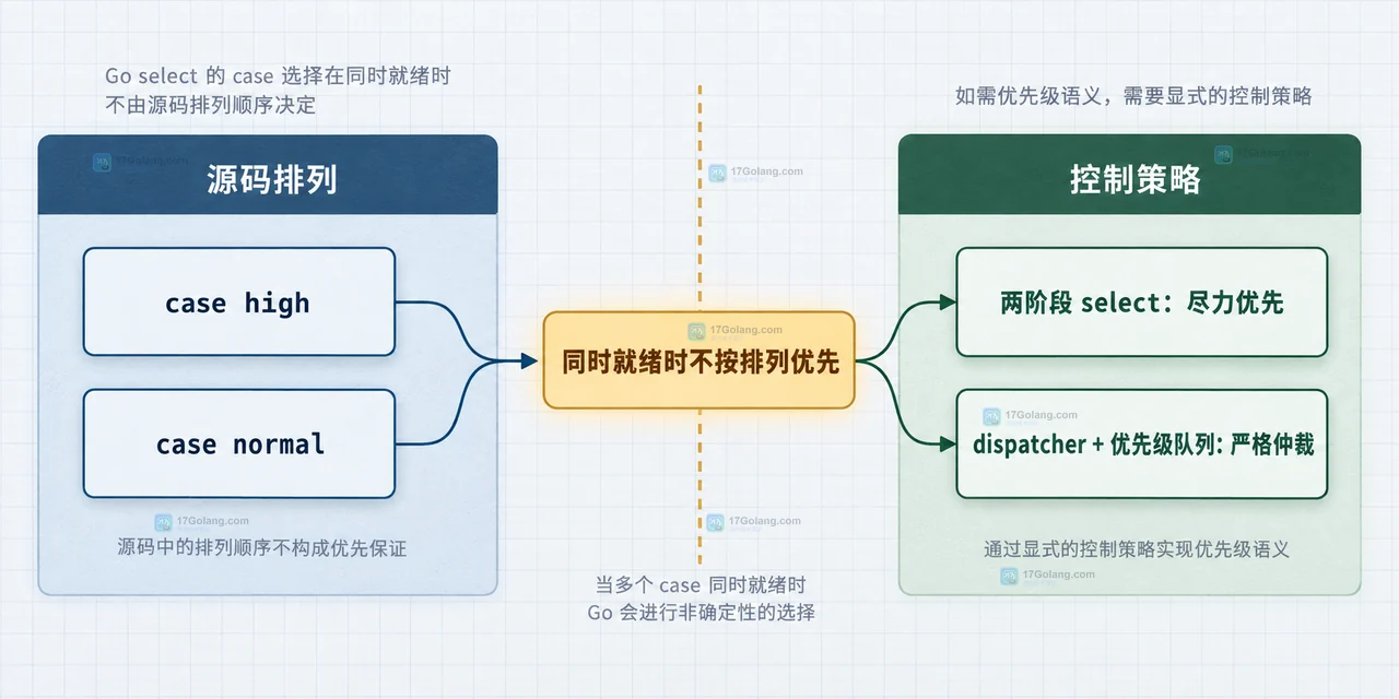Go select 多个同时就绪的 channel case 进入均匀伪随机选择集合