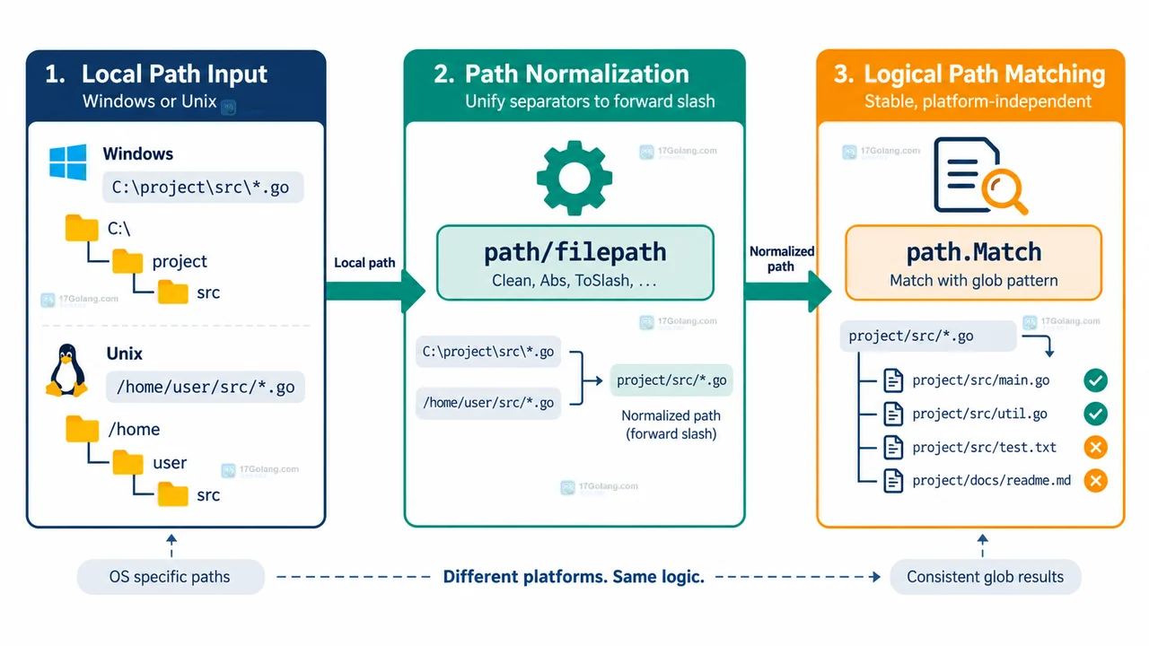 Go filepath.Match 匹配 Windows 路径时怎么处理反斜杠