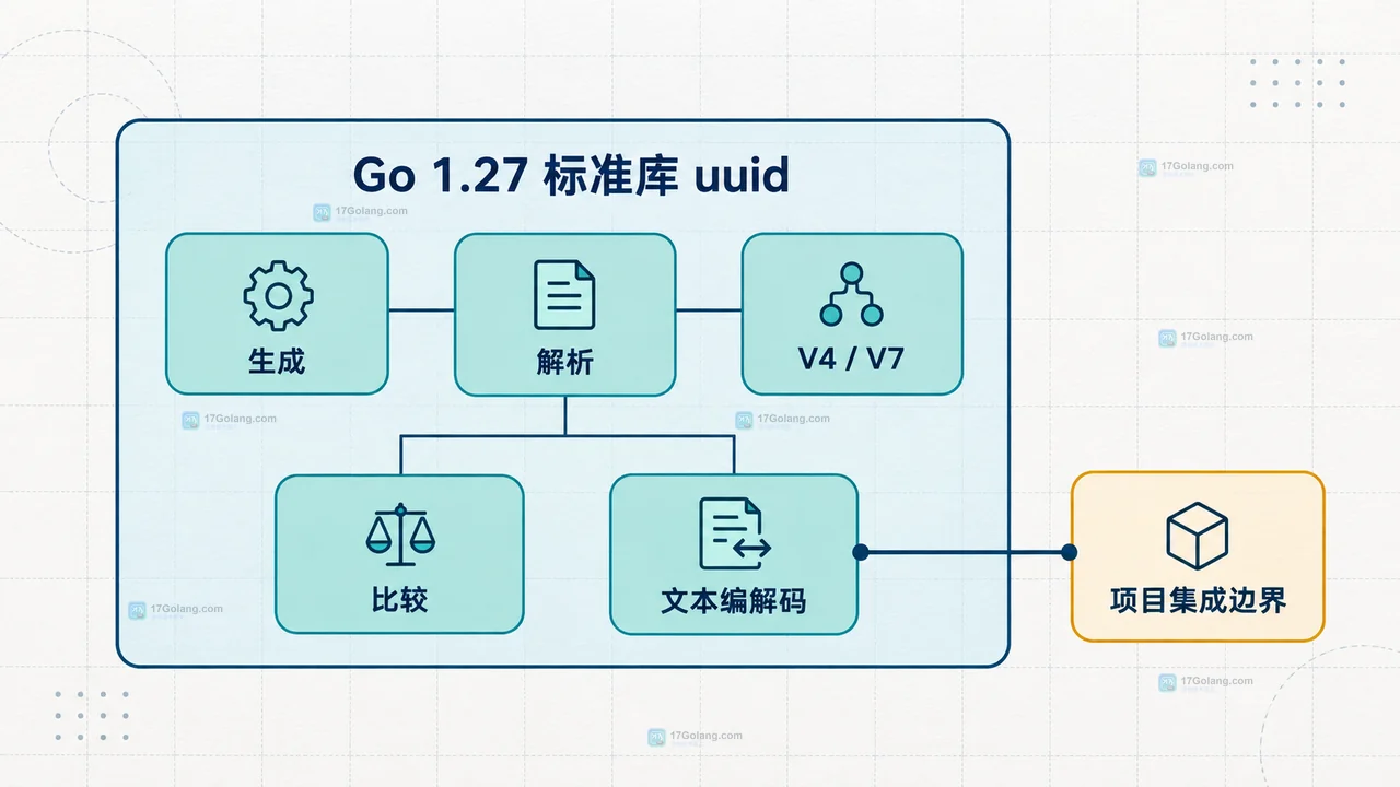 Go UUID 依赖迁移中的 API、序列化、数据库和回滚边界关系图