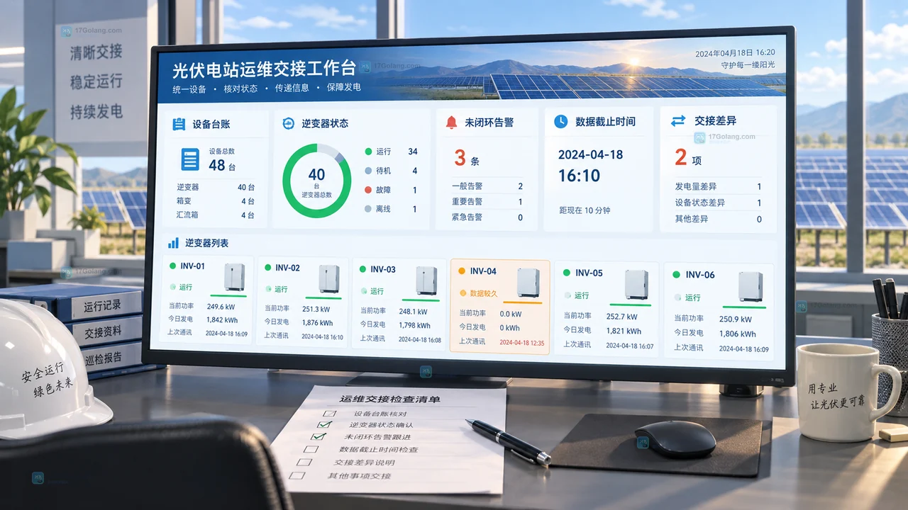 光伏运维团队交接时怎么核对逆变器和工单数据