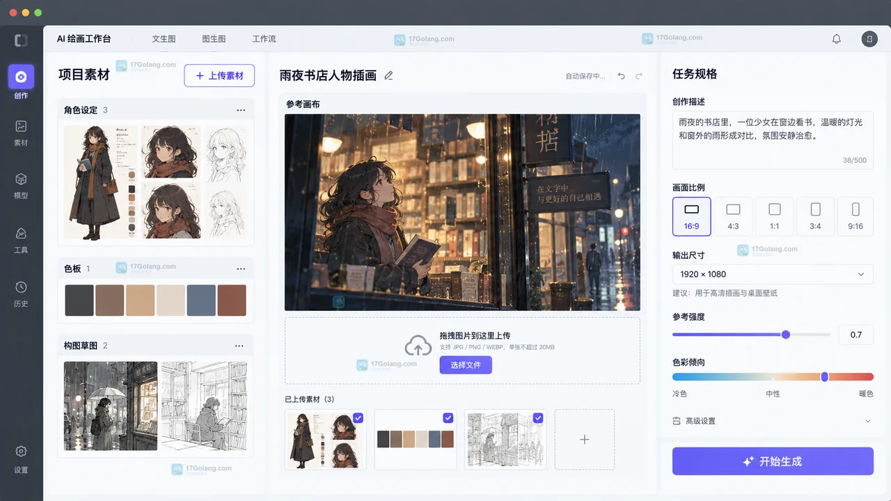 LiblibAI插画师使用指南：从准备素材到导出结果