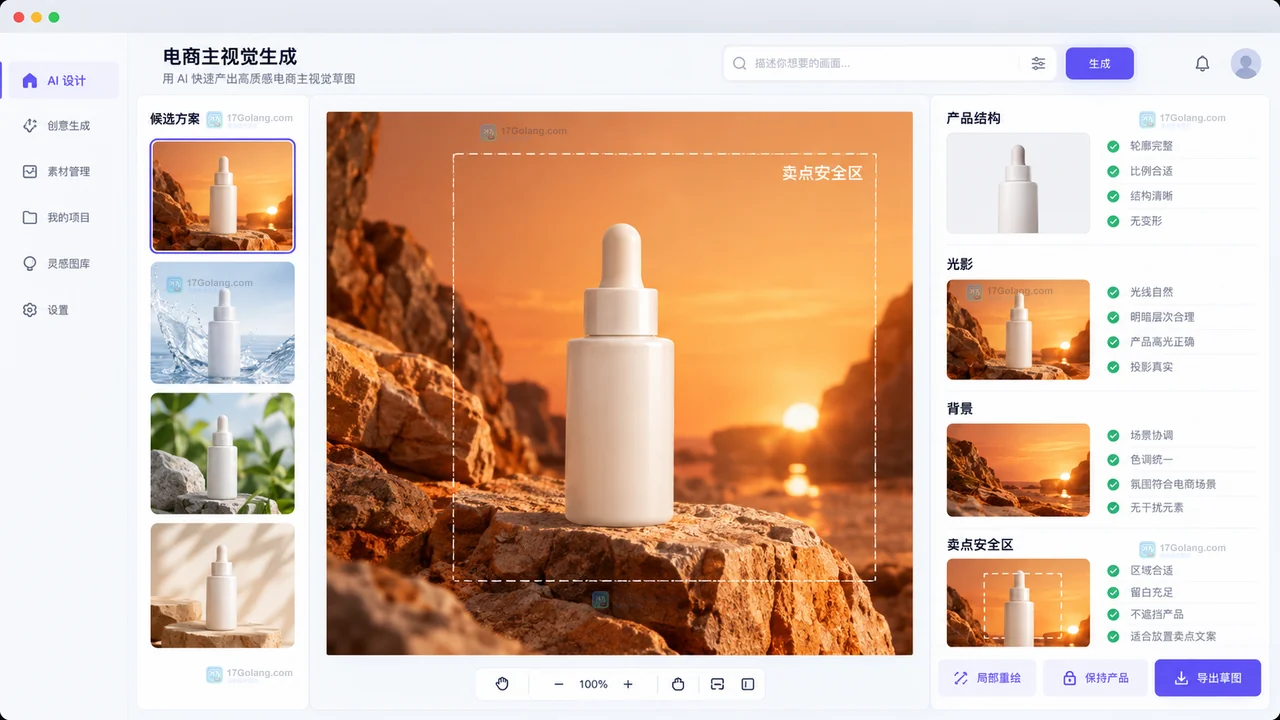 LiblibAI怎么做电商主视觉草图？设计师首次实操流程