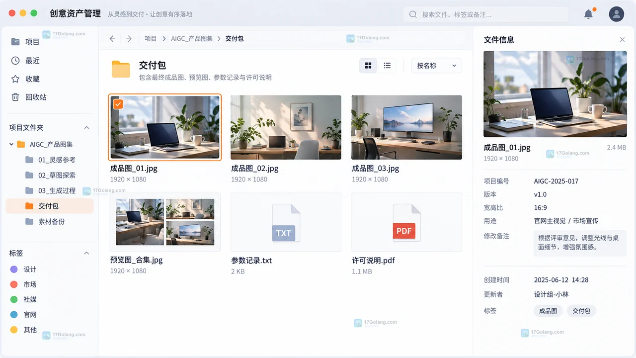 LiblibAI生成的设计图怎么交给同事继续改？文件命名与交付清单