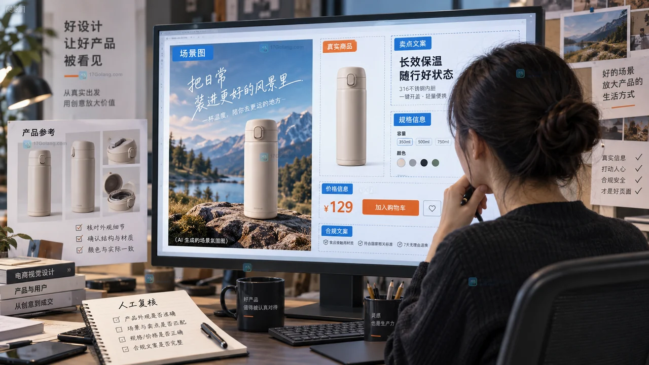 电商美工用LiblibAI做详情页场景图合适吗？先看三类素材边界