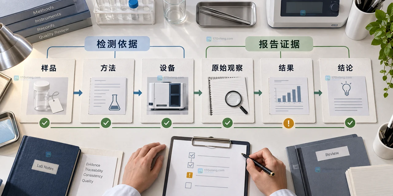 检测机构样品标识、接收记录、流转记录、原始记录与报告之间的可追溯关系说明图