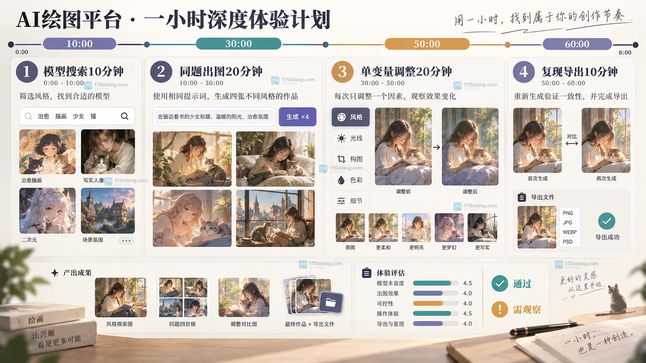 AI绘画爱好者选LiblibAI前怎么试？用一小时检查模型、出图稳定性和参数复现