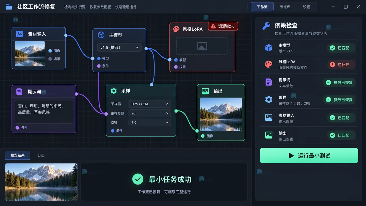 LiblibAI社区做同款没有复现原图怎么办？按模型版本、参数和依赖排查