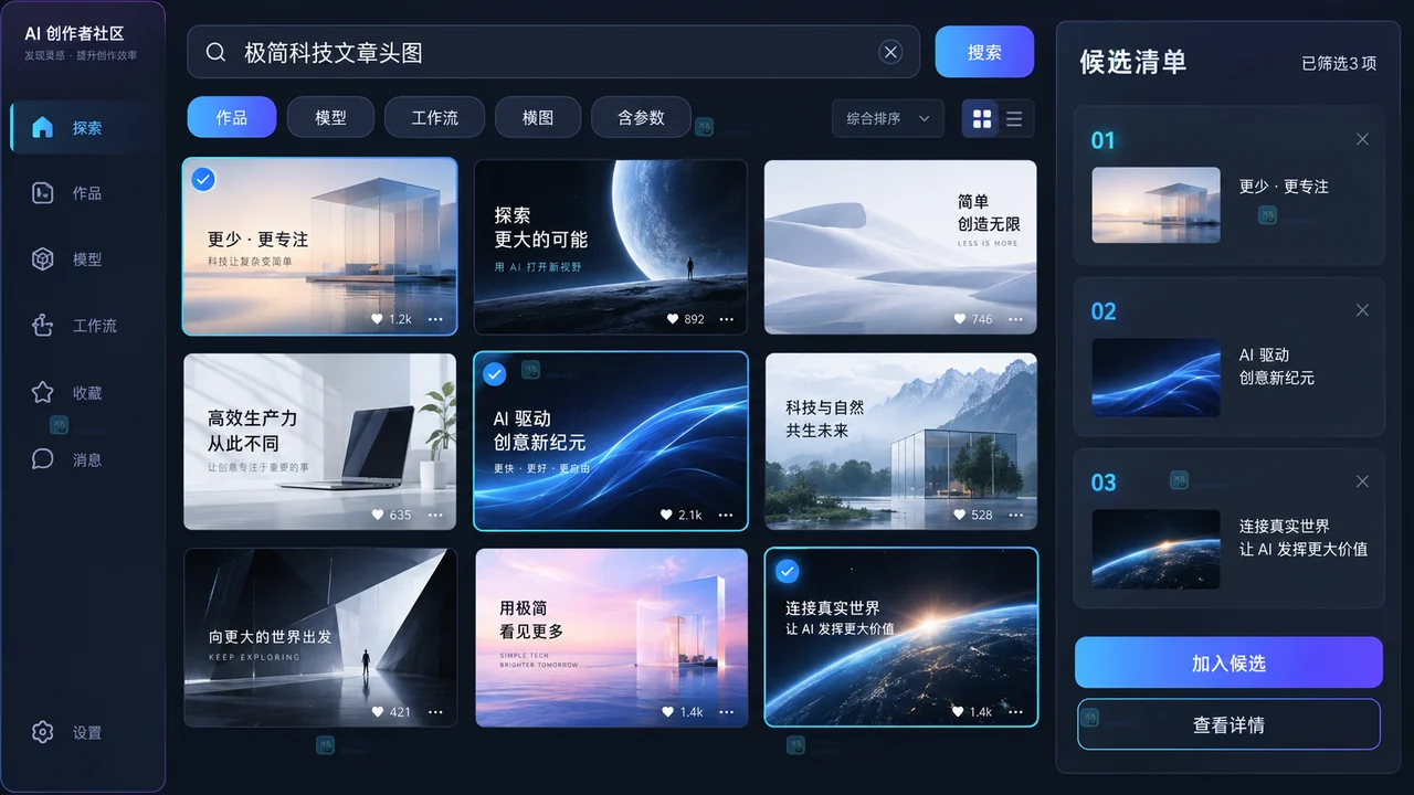 LiblibAI社区怎么高效找参考？搜索、收藏和参数记录流程