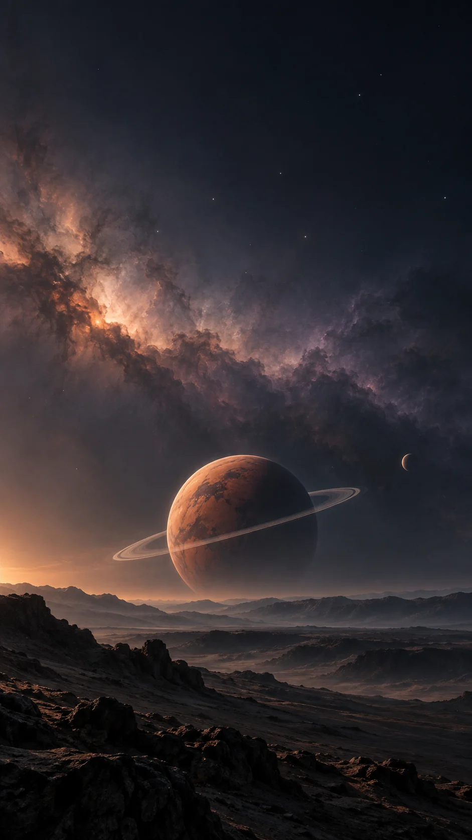 赤陶星球与细环月面手机壁纸怎么避免主体贴边