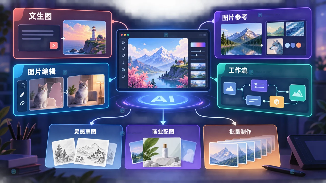 LiblibAI能做AI绘画吗？文生图、参考图和工作流能力怎么选