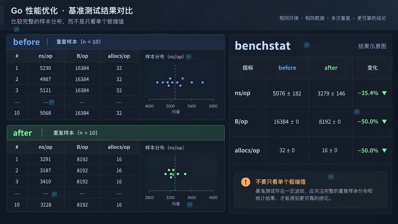 Go benchmark 结果波动很大如何减少环境噪声