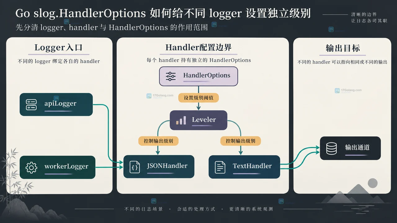 Go slog.HandlerOptions 如何给不同 logger 设置独立级别