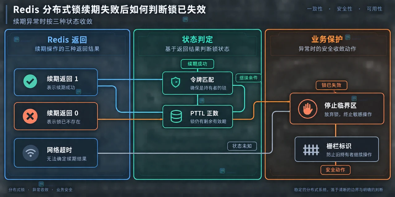 Redis 分布式锁续期失败后如何判断锁已失效