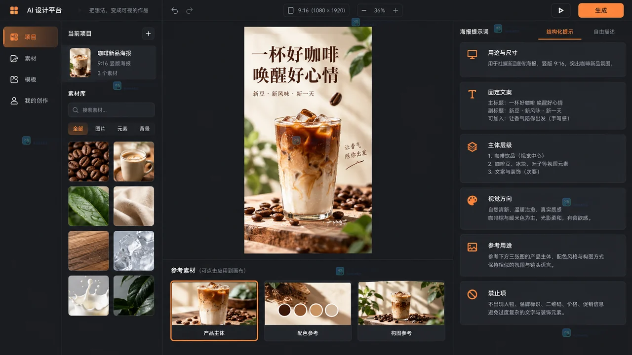 Lovart单变量对照排查与局部修改结果示意图