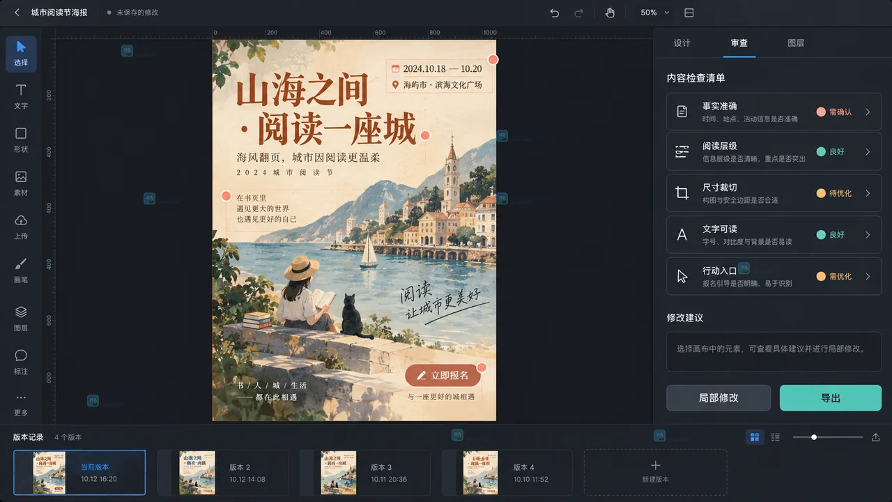 Lovart活动海报生成后验收清单示意图