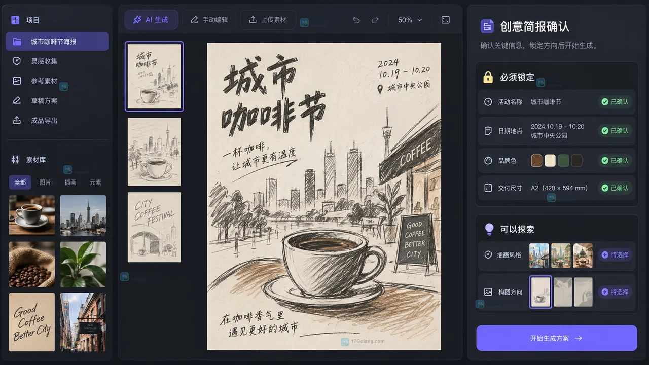 Lovart海报项目怎么控制返工成本？先锁文案还是先做视觉