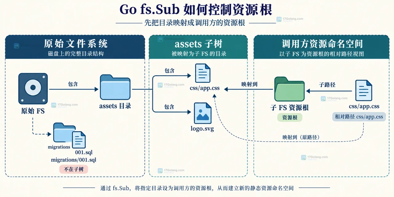 Go fs.Sub 如何控制资源根