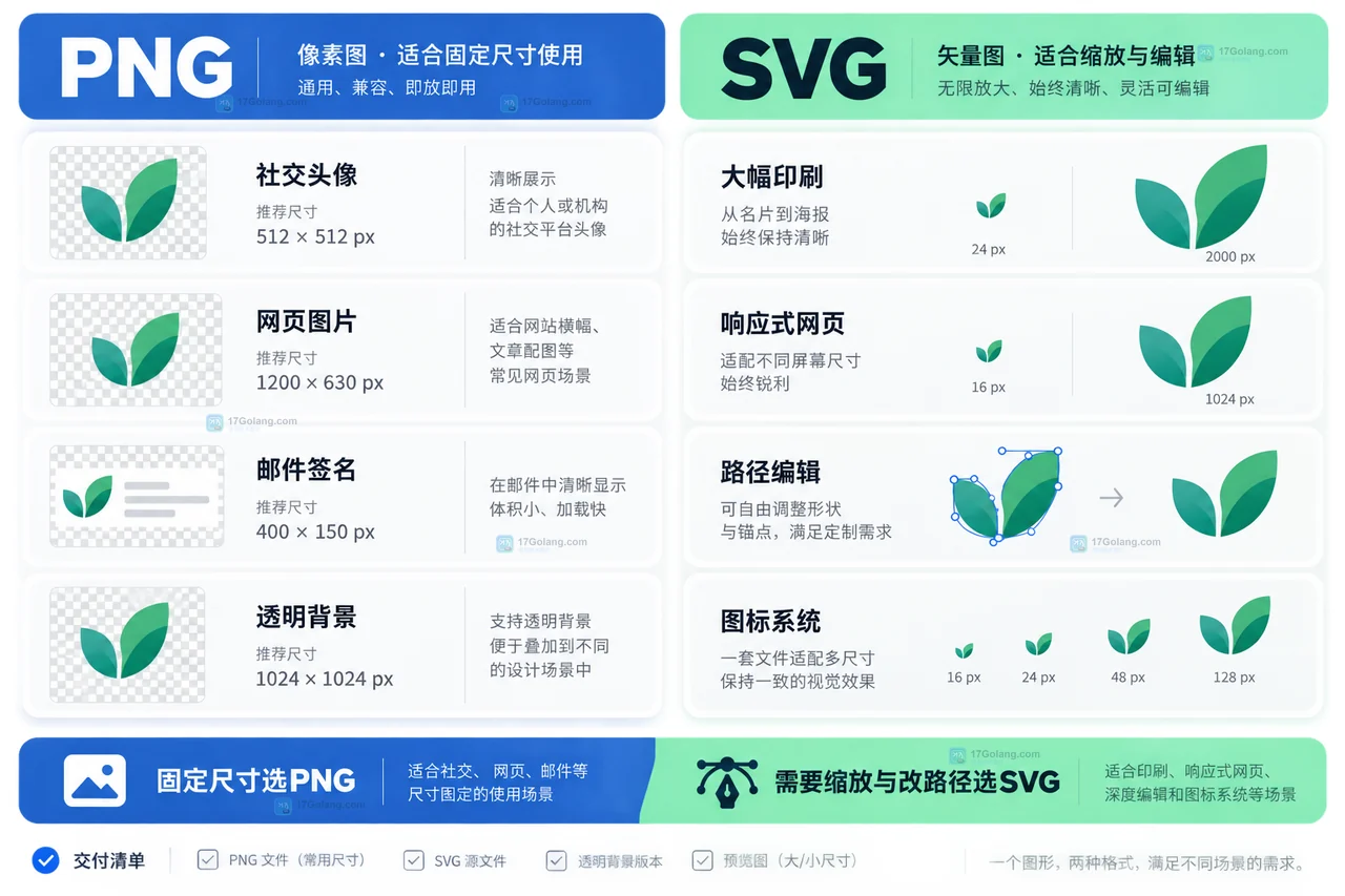 Lovart做Logo交付时，PNG和SVG分别适合什么场景？