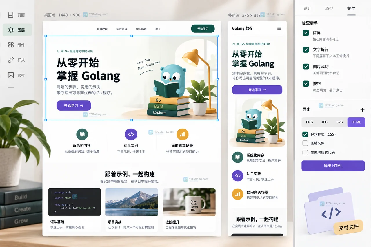 Lovart新手怎么做第一个网页布局？从需求简报到HTML导出