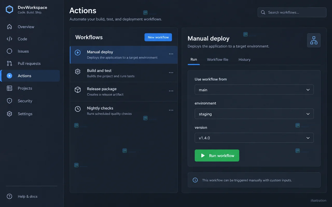 GitHub Actions 手动输入怎么配置或排查
