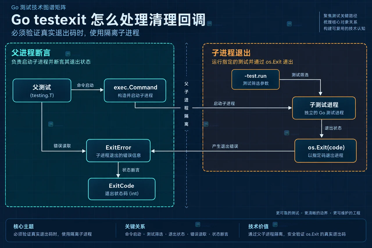 Go testexit 怎么处理清理回调