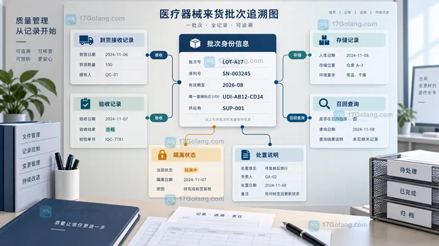 医疗器械到货验收清单中的注册证编号、批号和有效期核对示意