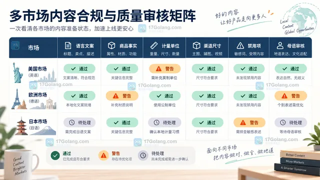 不同市场语言尺寸与人工审核矩阵