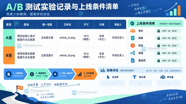 A/B测试版本记录与投放条件检查示意