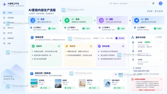 Agent模式阶段审核节点与版本归档示意
