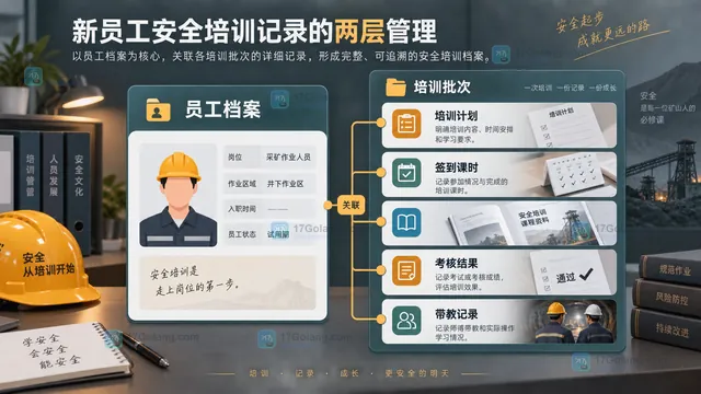 从培训完成到考核带教和岗位授权的记录闭环示意图