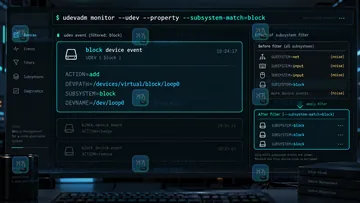 Linux udevadm monitor 如何区分内核事件和规则动作