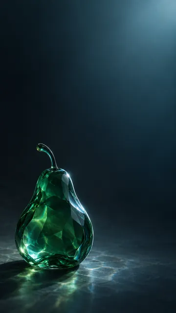 墨绿玻璃梨手机壁纸如何控制透明折射不过度抢焦点