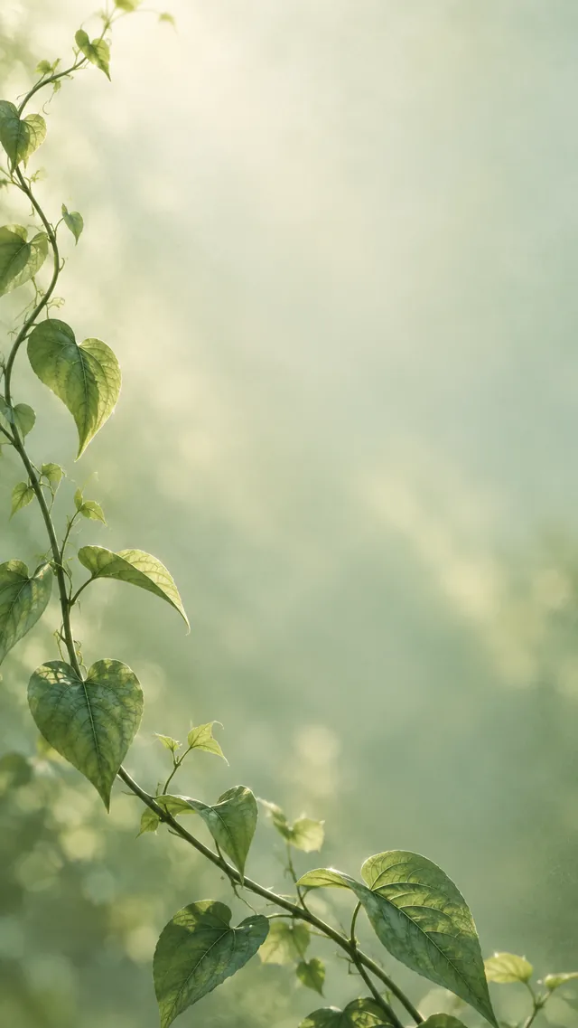 蓝青月光下的藤蔓手机壁纸变体沿边缘分布并保持顶部锁屏留白的原创构图示意